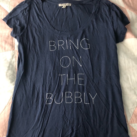 Express Tops - Bring on The Bubbly t-shirt blouse navy size L